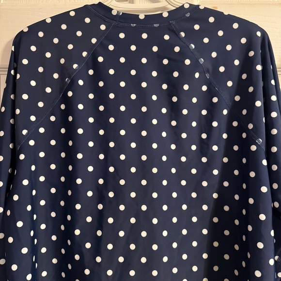Shade & Shore Women’s Navy Polka Dot Long Sleeve Rash Guard Swim Top XL NWT - Picture 10 of 11